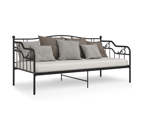 vidaXL Estructura de sofá cama de metal negro 90x200 cm