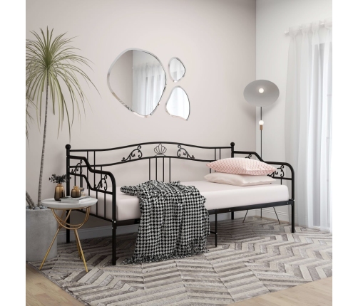 vidaXL Estructura de sofá cama de metal negro 90x200 cm