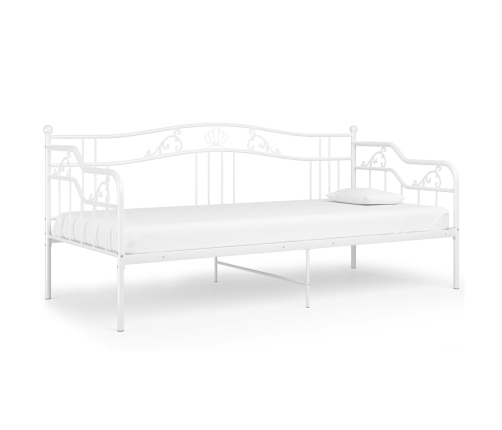 Estructura de sofá cama sin colchón metal blanco 90x200 cm