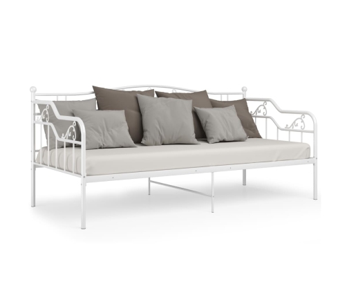 Estructura de sofá cama sin colchón metal blanco 90x200 cm