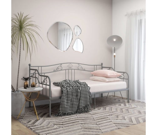 vidaXL Estructura de sofá cama de metal gris 90x200 cm