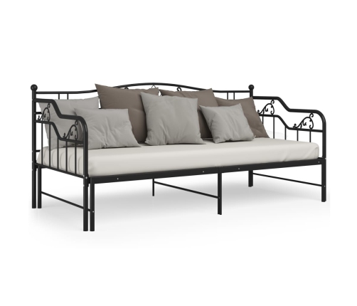 Estructura sofá cama extraíble sin colchón metal negro 90x200cm