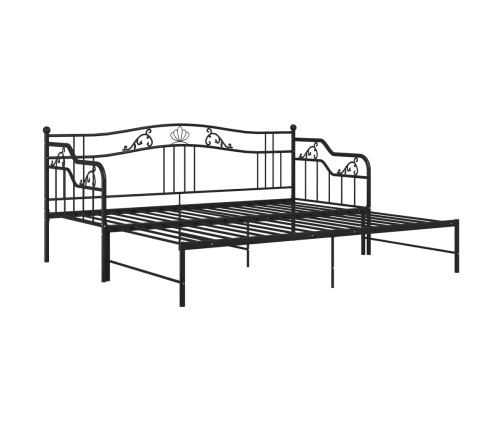 Estructura sofá cama extraíble sin colchón metal negro 90x200cm