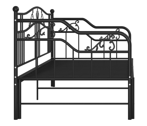 Estructura sofá cama extraíble sin colchón metal negro 90x200cm