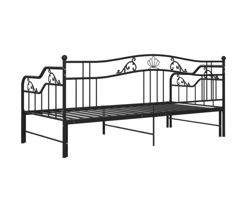 Estructura sofá cama extraíble sin colchón metal negro 90x200cm