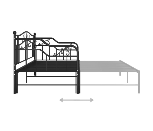 Estructura sofá cama extraíble sin colchón metal negro 90x200cm