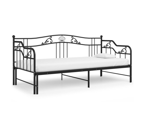 Estructura sofá cama extraíble sin colchón metal negro 90x200cm