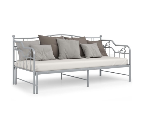 Estructura sofá cama extraíble sin colchón metal gris 90x200 cm