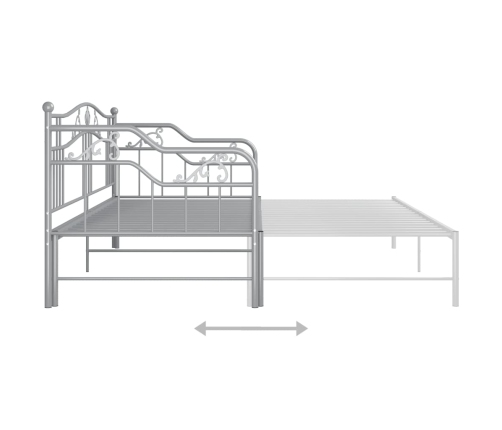 Estructura sofá cama extraíble sin colchón metal gris 90x200 cm