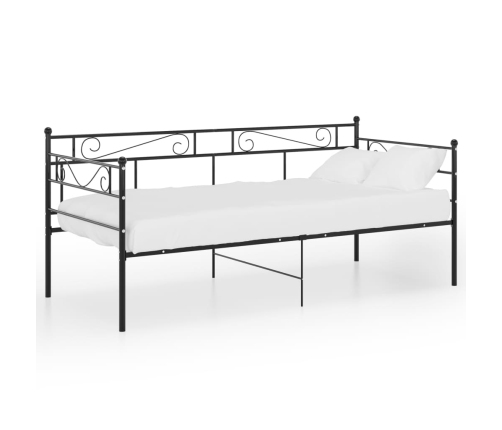 Estructura de sofá cama de metal negro 90x200 cm