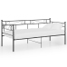 Estructura de sofá cama de metal negro 90x200 cm