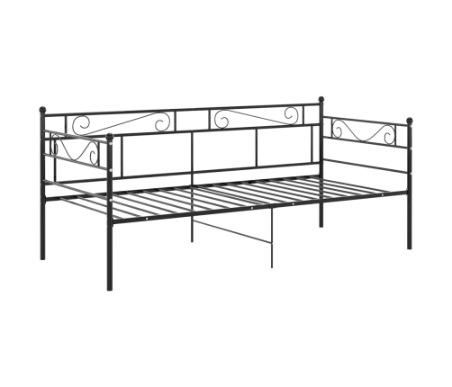 Estructura de sofá cama de metal negro 90x200 cm