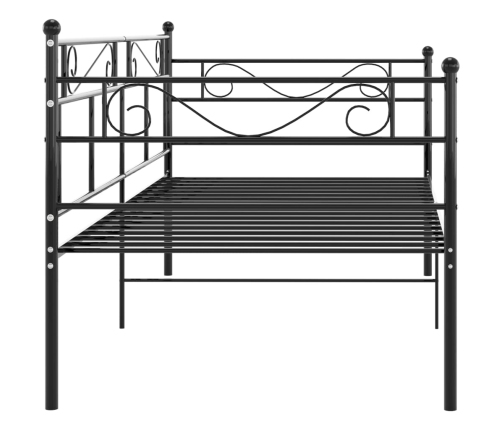 Estructura de sofá cama de metal negro 90x200 cm