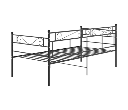 Estructura de sofá cama de metal negro 90x200 cm