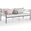 Estructura de sofá cama de metal negro 90x200 cm