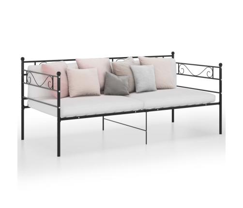 Estructura de sofá cama de metal negro 90x200 cm