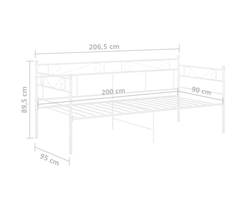 Estructura de sofá cama sin colchón metal blanco 90x200 cm