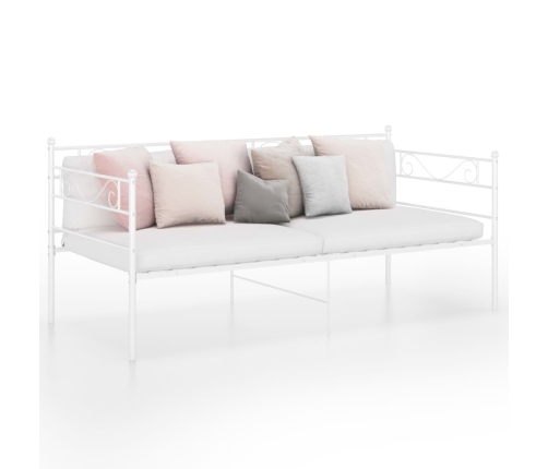 Estructura de sofá cama sin colchón metal blanco 90x200 cm