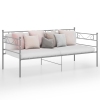 Estructura de sofá cama sin colchón metal gris 90x200 cm