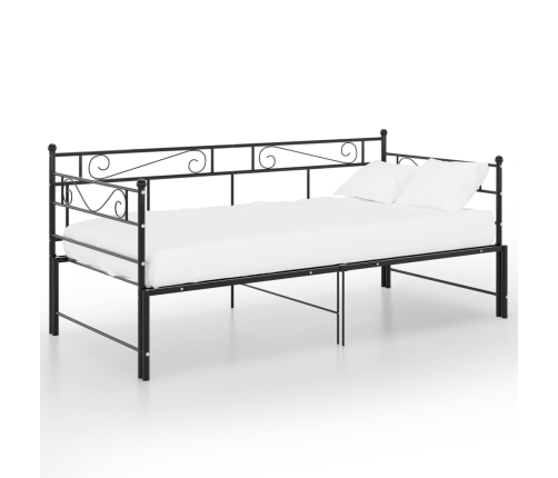 Estructura sofá cama extraíble sin colchón metal negro 90x200cm