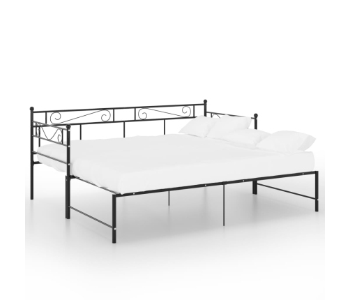 Estructura sofá cama extraíble sin colchón metal negro 90x200cm