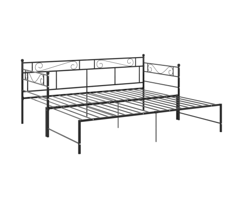 Estructura sofá cama extraíble sin colchón metal negro 90x200cm