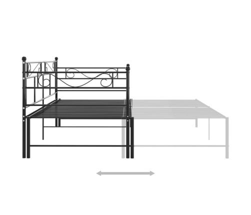 Estructura sofá cama extraíble sin colchón metal negro 90x200cm