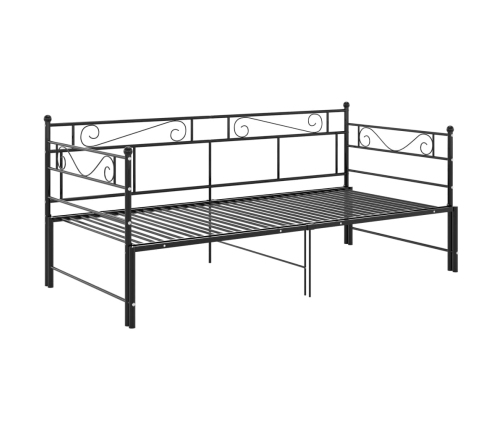 Estructura sofá cama extraíble sin colchón metal negro 90x200cm