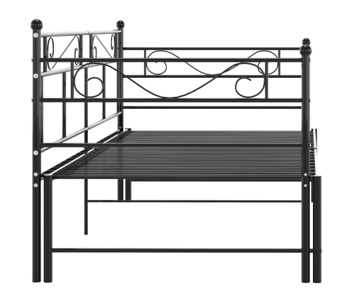 Estructura sofá cama extraíble sin colchón metal negro 90x200cm