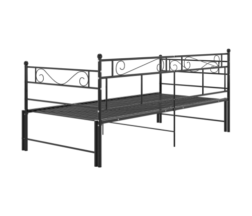 Estructura sofá cama extraíble sin colchón metal negro 90x200cm