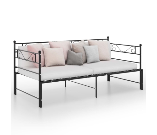 Estructura sofá cama extraíble sin colchón metal negro 90x200cm