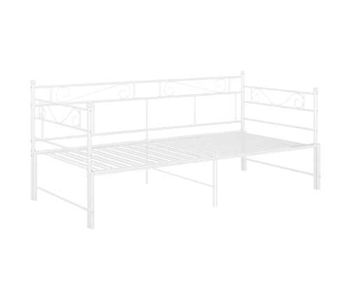 Estructura de sofá cama extraíble metal blanco 90x200 cm