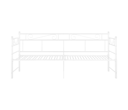 Estructura de sofá cama extraíble metal blanco 90x200 cm