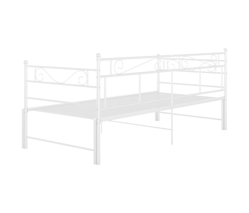 Estructura de sofá cama extraíble metal blanco 90x200 cm