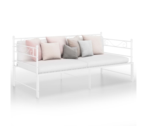 Sofá cama extraíble sin colchón metal blanco 90x200cm