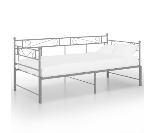 Estructura de sofá cama extraíble metal gris 90x200 cm