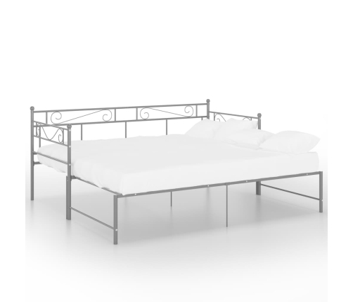 Estructura de sofá cama extraíble metal gris 90x200 cm