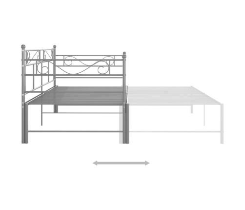 Estructura de sofá cama extraíble metal gris 90x200 cm