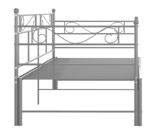 Estructura de sofá cama extraíble metal gris 90x200 cm