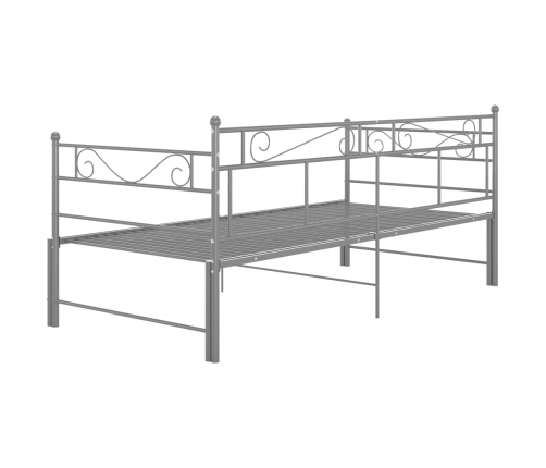 Estructura de sofá cama extraíble metal gris 90x200 cm