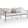 Estructura de sofá cama sin colchón metal negro 90x200 cm