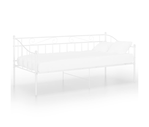 Estructura de sofá cama sin colchón metal blanco 90x200 cm