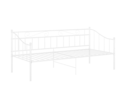 Estructura de sofá cama sin colchón metal blanco 90x200 cm