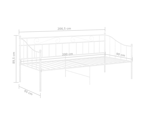 Estructura de sofá cama sin colchón metal blanco 90x200 cm