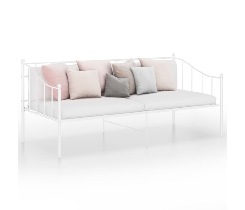 Estructura de sofá cama sin colchón metal blanco 90x200 cm