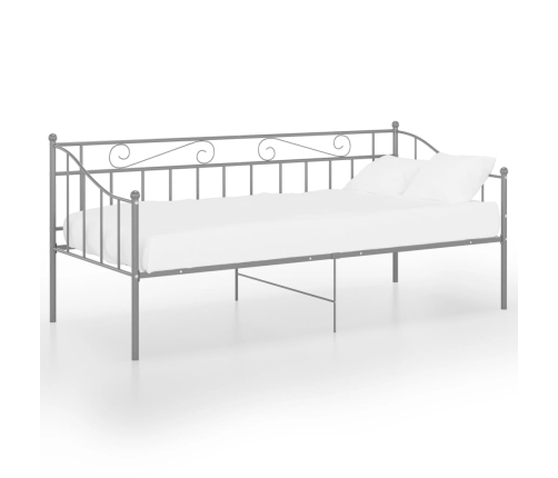 Estructura de sofá cama sin colchón metal gris 90x200 cm