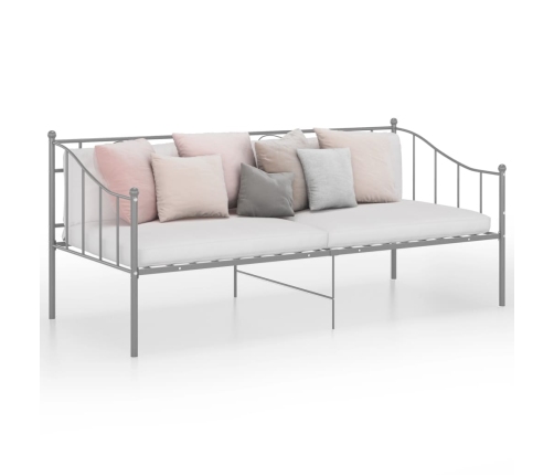 Estructura de sofá cama sin colchón metal gris 90x200 cm