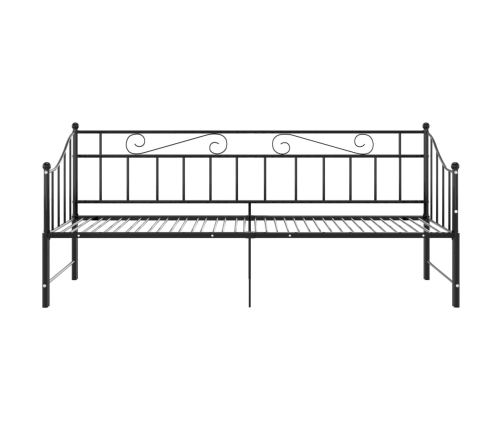 Estructura de sofá cama extraíble de metal negro 90x200 cm