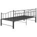 Estructura de sofá cama extraíble de metal negro 90x200 cm