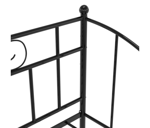 Estructura de sofá cama extraíble de metal negro 90x200 cm